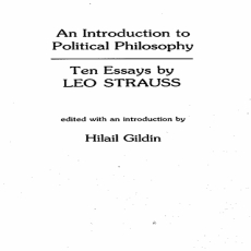 Intro To Political Theory - An Essay by Leo Strauss Intro To Political Theory - An Essay by Leo Strauss
